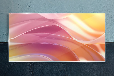 Waves of colors in pastel shades Glass art print