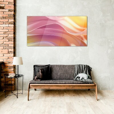 Waves of colors in pastel shades Glass art print