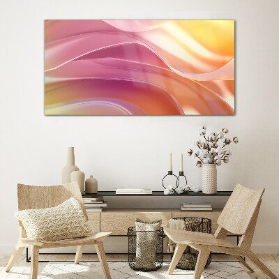 Waves of colors in pastel shades Glass art print