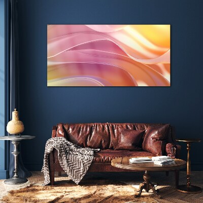 Waves of colors in pastel shades Glass art print