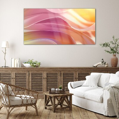 Waves of colors in pastel shades Glass art print