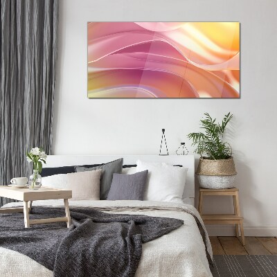 Waves of colors in pastel shades Glass art print