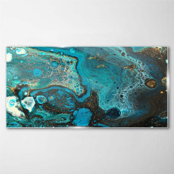 Ocean swirls of colors Glass art print