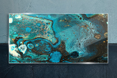 Ocean swirls of colors Glass art print