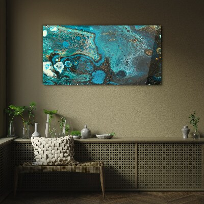Ocean swirls of colors Glass art print