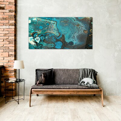 Ocean swirls of colors Glass art print