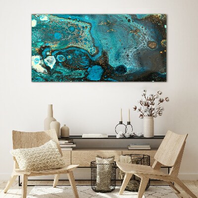 Ocean swirls of colors Glass art print