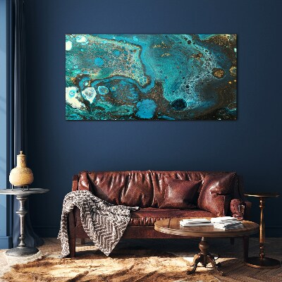Ocean swirls of colors Glass art print