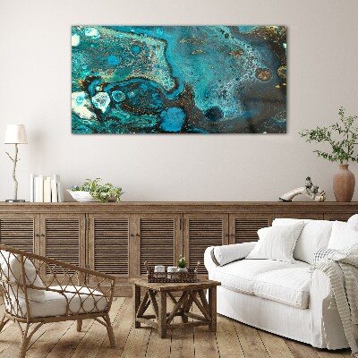 Ocean swirls of colors Glass art print