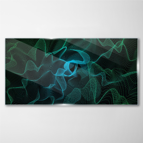 Waves and lines in motion Glass art print