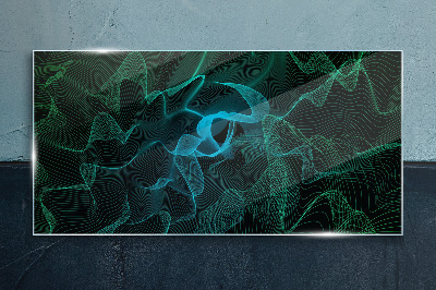 Waves and lines in motion Glass art print