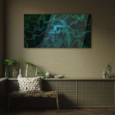 Waves and lines in motion Glass art print