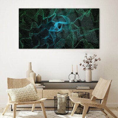 Waves and lines in motion Glass art print