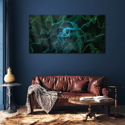 Waves and lines in motion Glass art print