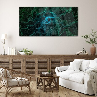 Waves and lines in motion Glass art print