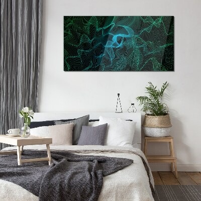 Waves and lines in motion Glass art print