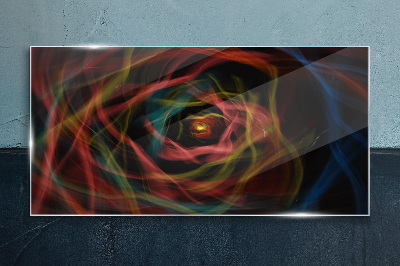 A swirl of colored lights Wall art on glass