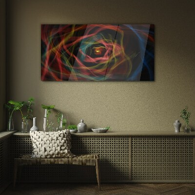 A swirl of colored lights Wall art on glass