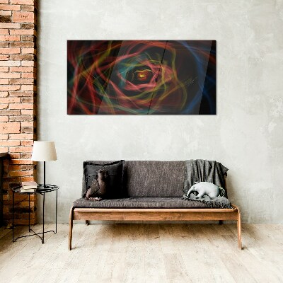 A swirl of colored lights Wall art on glass