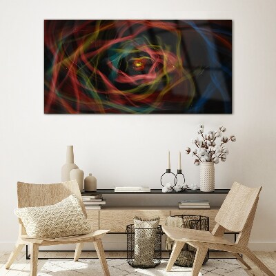 A swirl of colored lights Wall art on glass