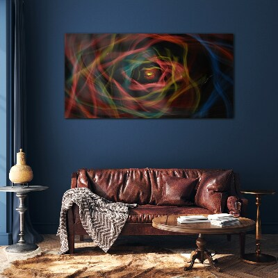 A swirl of colored lights Wall art on glass