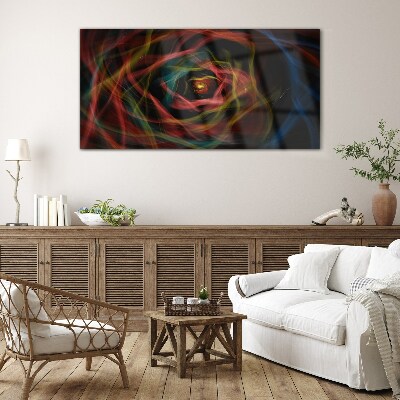 A swirl of colored lights Wall art on glass