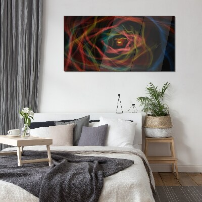 A swirl of colored lights Wall art on glass