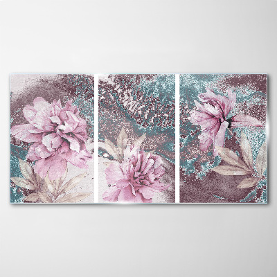 A floral dream in pastel shades Wall art on glass