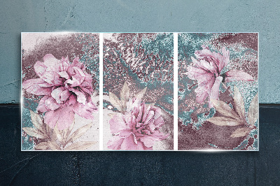 A floral dream in pastel shades Wall art on glass