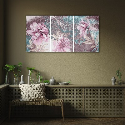 A floral dream in pastel shades Wall art on glass