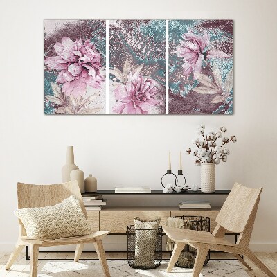 A floral dream in pastel shades Wall art on glass
