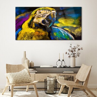 Abstraction animal parrot Glass Wall Art