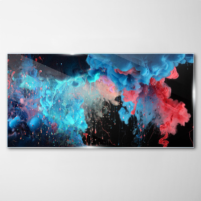 Colorful clouds in motion Wall art on glass
