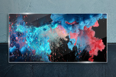Colorful clouds in motion Wall art on glass