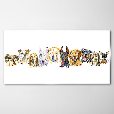 Dog friendships Wall art on glass