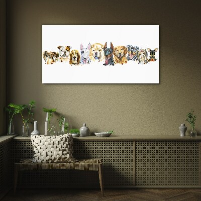 Dog friendships Wall art on glass