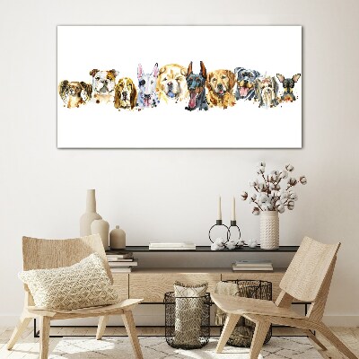Dog friendships Wall art on glass