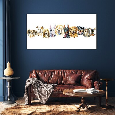 Dog friendships Wall art on glass