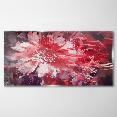 Purple Flowers in Abstract Style Glass art print