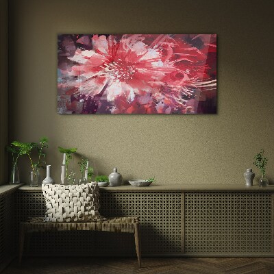 Purple Flowers in Abstract Style Glass art print