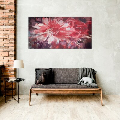 Purple Flowers in Abstract Style Glass art print