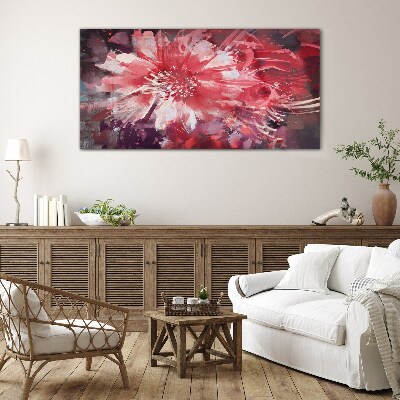Purple Flowers in Abstract Style Glass art print