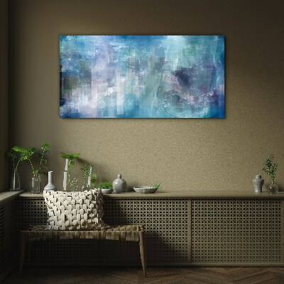 Abstract play of colors in blue tones Glass art print