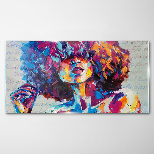 Colorful Portrait Expression Glass art print