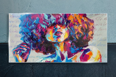 Colorful Portrait Expression Glass art print