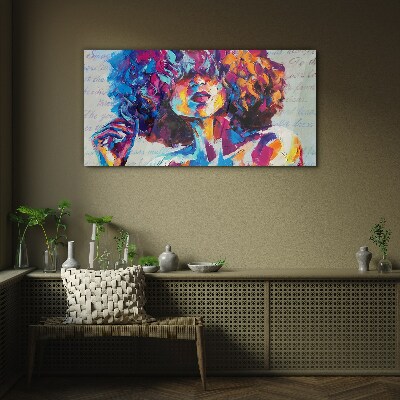 Colorful Portrait Expression Glass art print