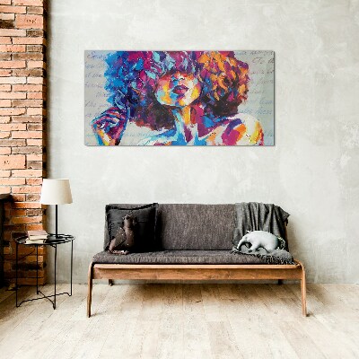 Colorful Portrait Expression Glass art print