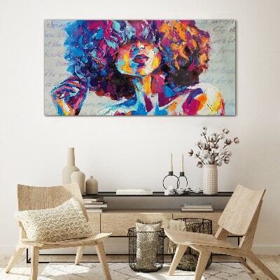 Colorful Portrait Expression Glass art print
