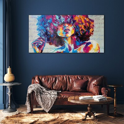 Colorful Portrait Expression Glass art print