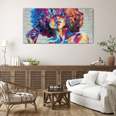 Colorful Portrait Expression Glass art print